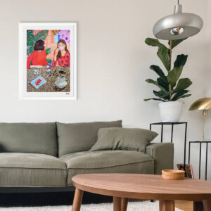 Azucena González #AG1 enmarcado en blanco en ambiente